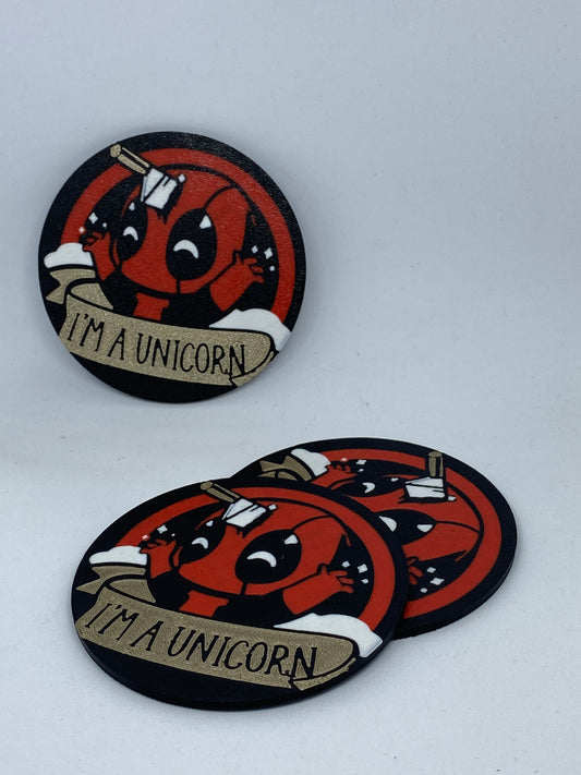 Posavasos de Deadpool Unicornio